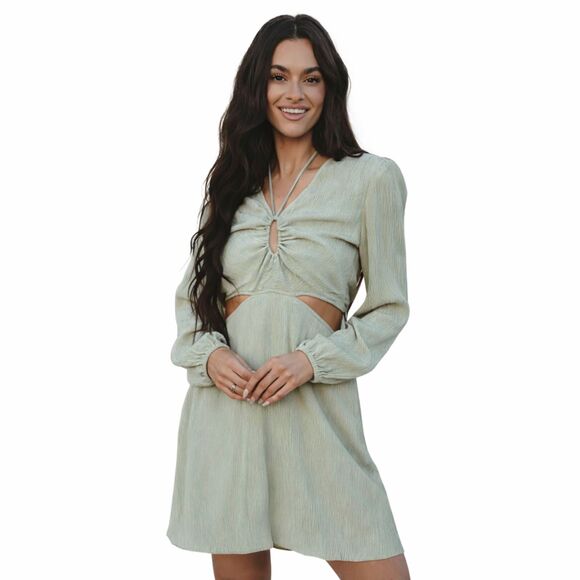 Dresses & Skirts - NWT The Normal Brand Ezra Crepe Cutout Dress XS Sage Boho Resort SOLD OUT